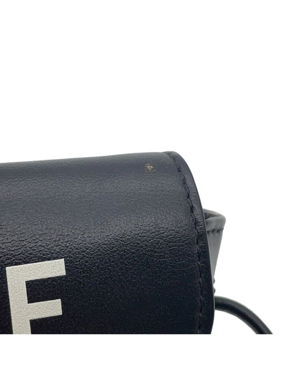 Celine Shoulder Bag Mini Triangle Logo Leather Pochette Black - Picture 6 of 10